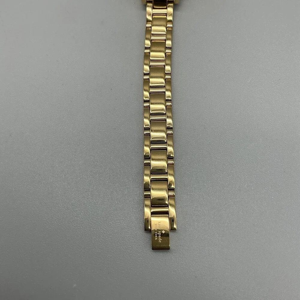 Kate Spade New York Womens Watch 34mm MOP Gold Tone Crystals New Battery 8.5